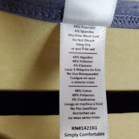 4/$25 LuLaRoe Prefect T Top Yellow w Grey Stripes - Picture 2 of 8